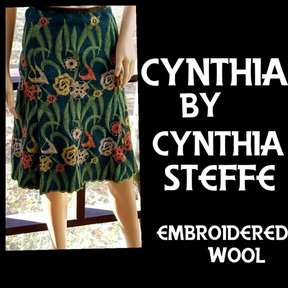 Cynthia Steffe Dresses & Skirts - ▪CYNTHIA▪CYNTHIA STEFFE▪Embroidered Wool Skirt